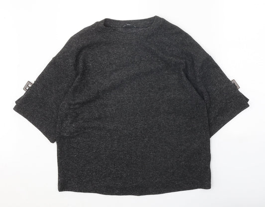 F&F Womens Grey Round Neck Polyester Pullover Jumper Size 10