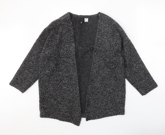 Divided Womens Grey V-Neck Acrylic Cardigan Jumper Size M