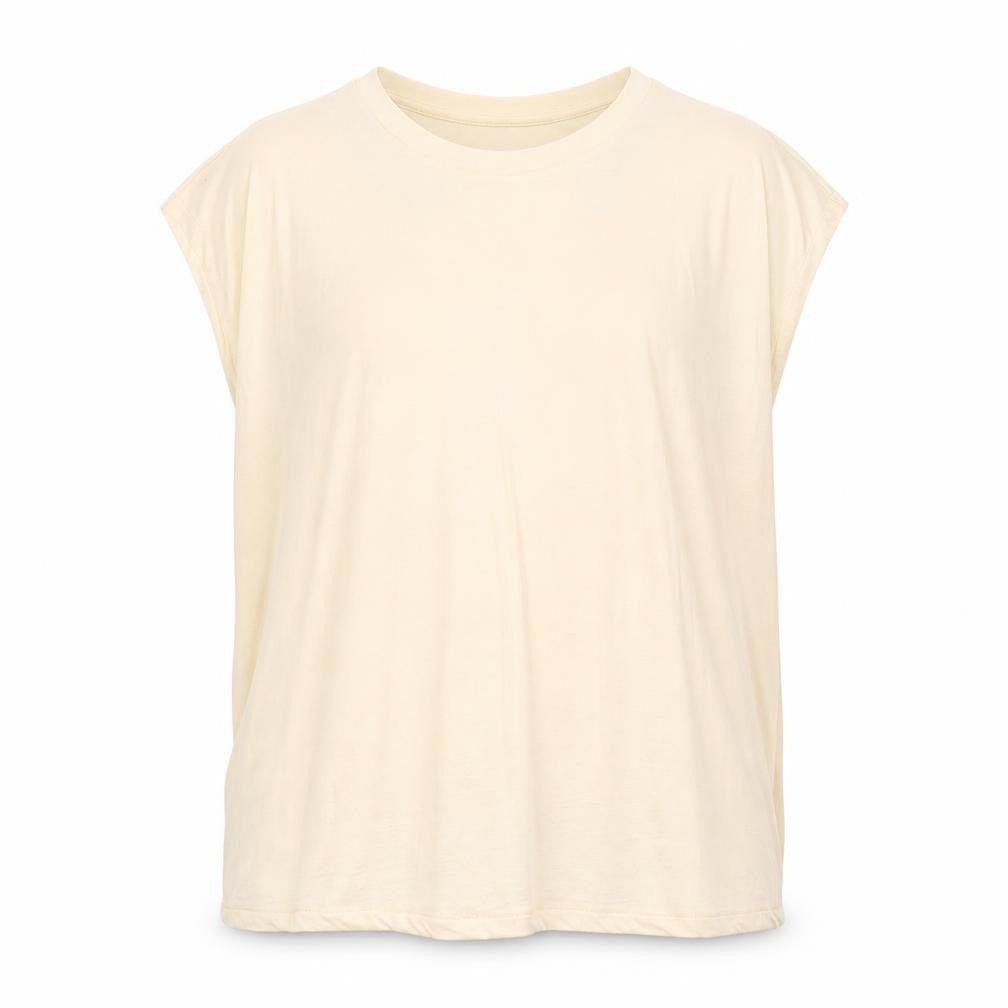 george & martha Womens Beige 100% Cotton Basic Tank Size L Round Neck