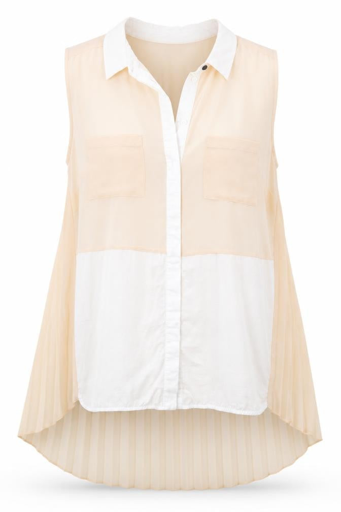 Warehouse Womens Beige Polyester Basic Tank Size 16 Collared