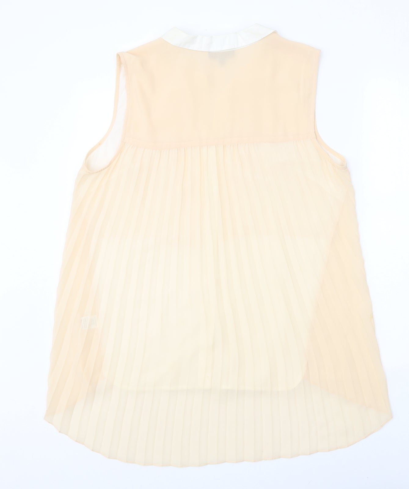 Warehouse Womens Beige Polyester Basic Tank Size 16 Collared