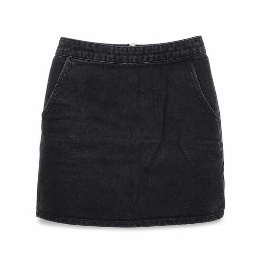 Topshop Womens Black Cotton Mini Skirt Size 25 in Zip