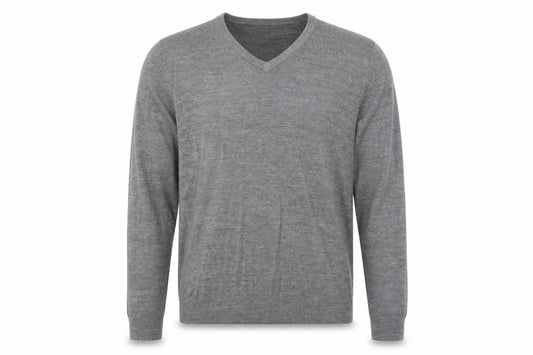 Blue Harbour Mens Grey V-Neck Acrylic Pullover Jumper Size S Long Sleeve