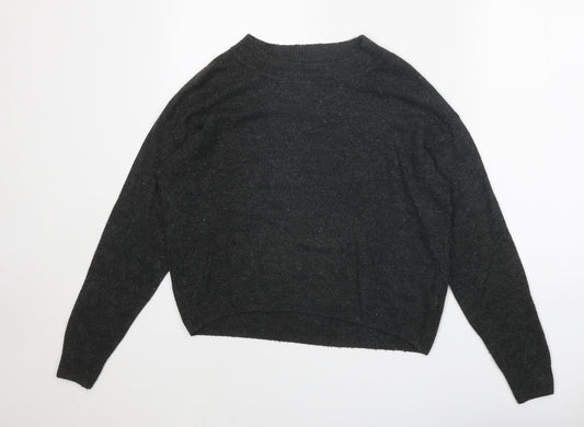 H&M Womens Grey Round Neck Acrylic Pullover Jumper Size XS