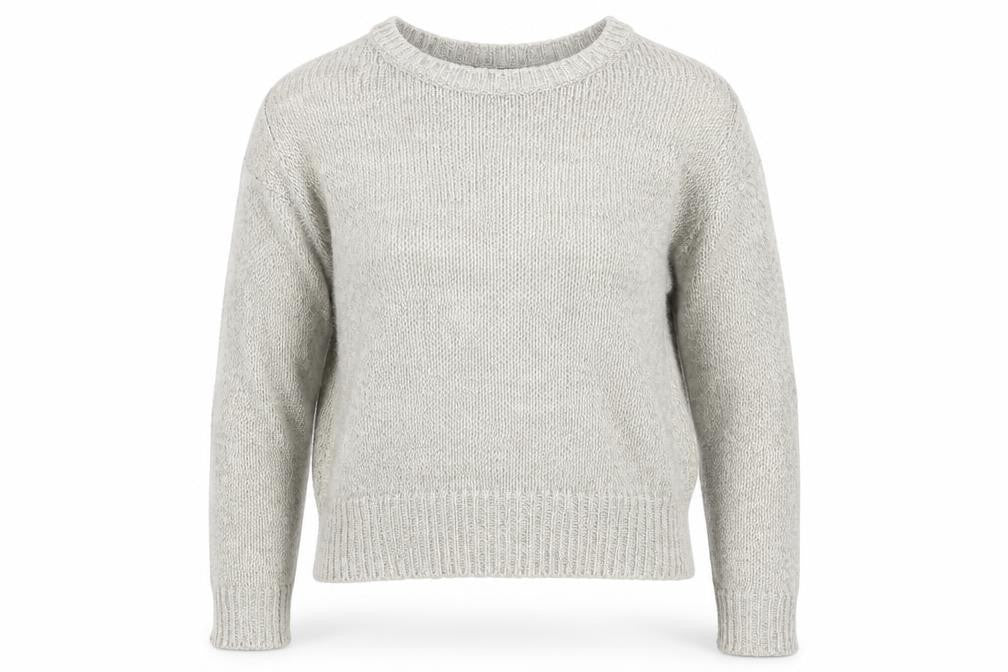 New Look Womens Grey Round Neck Acrylic Pullover Jumper Size S