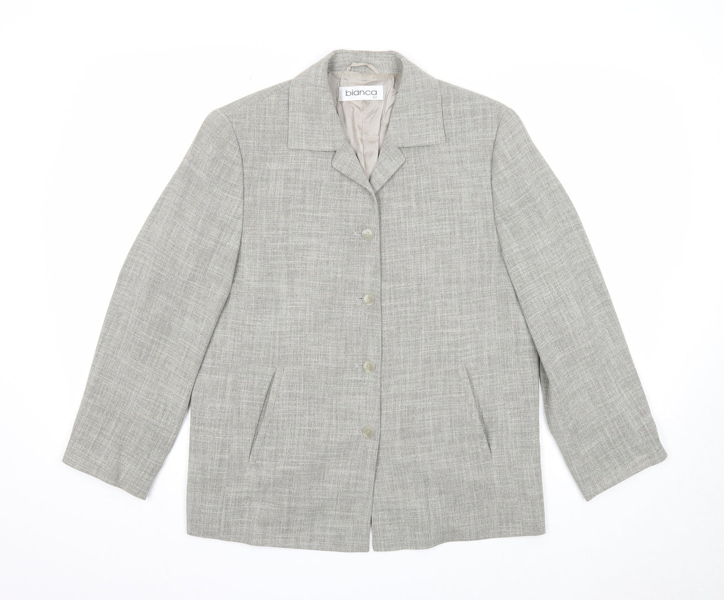 Bianca Womens Grey Jacket Size 12 Button