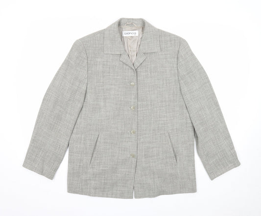 Bianca Womens Grey Jacket Size 12 Button