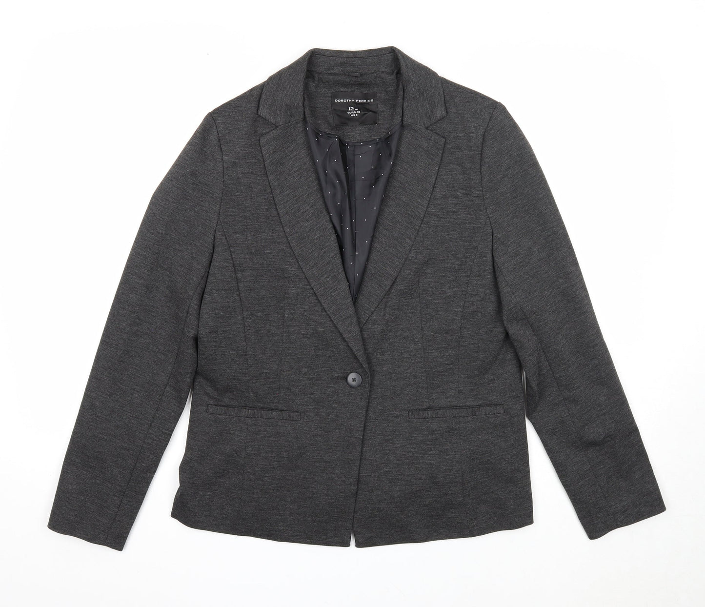Dorothy Perkins Womens Grey Jacket Size 12 Button