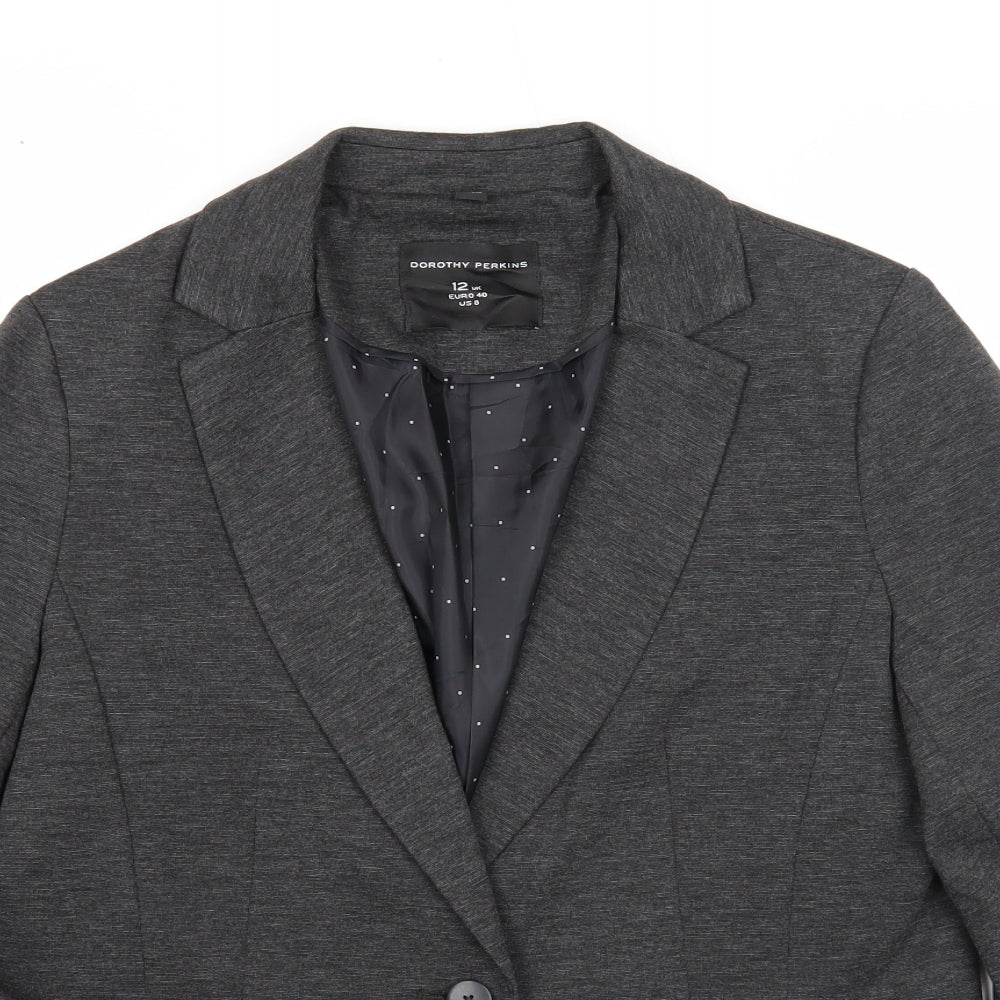 Dorothy Perkins Womens Grey Jacket Size 12 Button