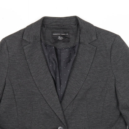Dorothy Perkins Womens Grey Jacket Size 12 Button