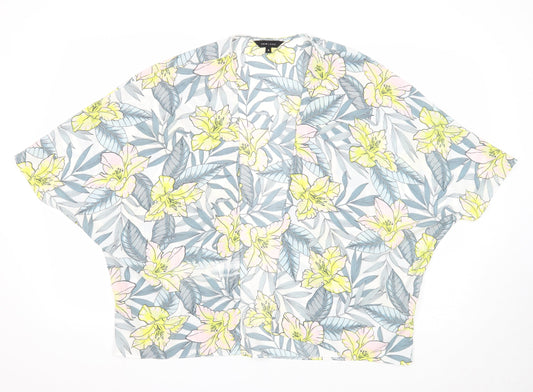 New Look Womens Multicoloured Geometric Polyester Kimono Blouse Size 6 V-Neck