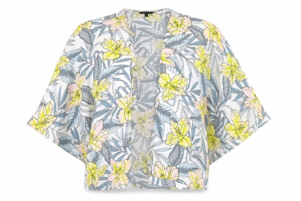 New Look Womens Multicoloured Geometric Polyester Kimono Blouse Size 6 V-Neck
