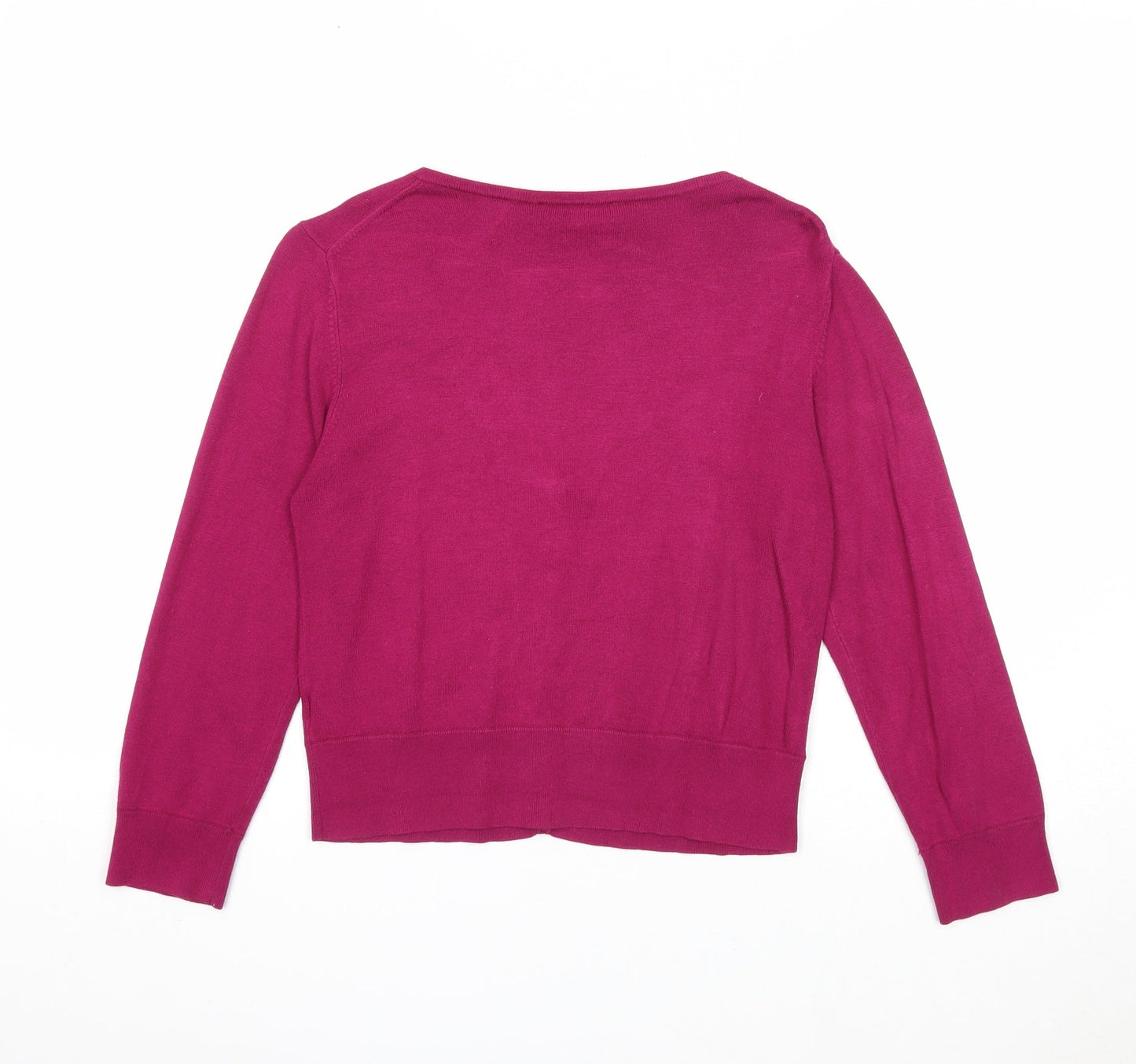 Great Plains Womens Purple Scoop Neck Viscose Cardigan Jumper Size S