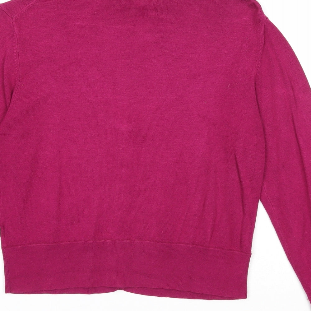 Great Plains Womens Purple Scoop Neck Viscose Cardigan Jumper Size S