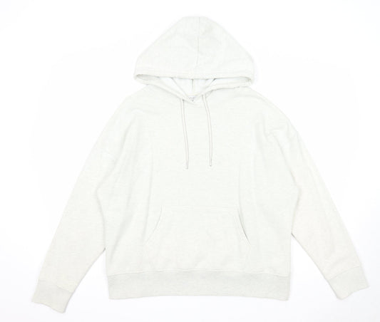 Papaya Womens Grey Cotton Pullover Hoodie Size M Pullover