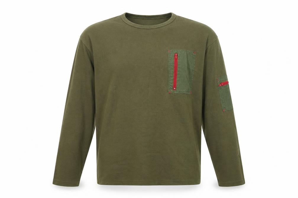 MX Active Mens Green Round Neck Polyester Pullover Jumper Size M Long Sleeve