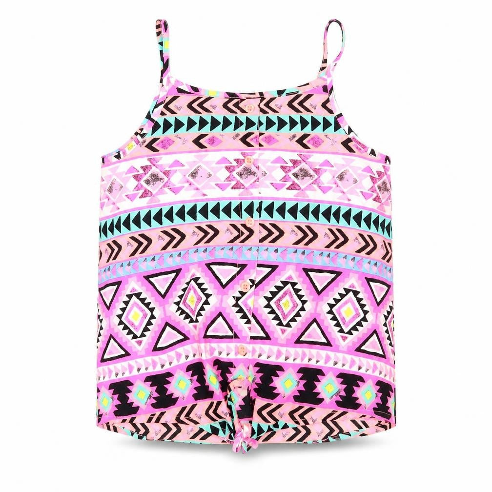 Candy Couture Girls Multicoloured Geometric Polyester Basic Tank Size 9 Years Round Neck Pullover