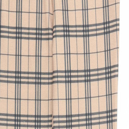 Select Womens Beige Plaid Polyester Trousers Size 8 Regular