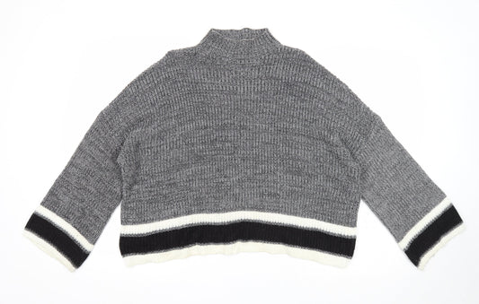 SheIn Womens Black High Neck Acrylic Pullover Jumper Size M