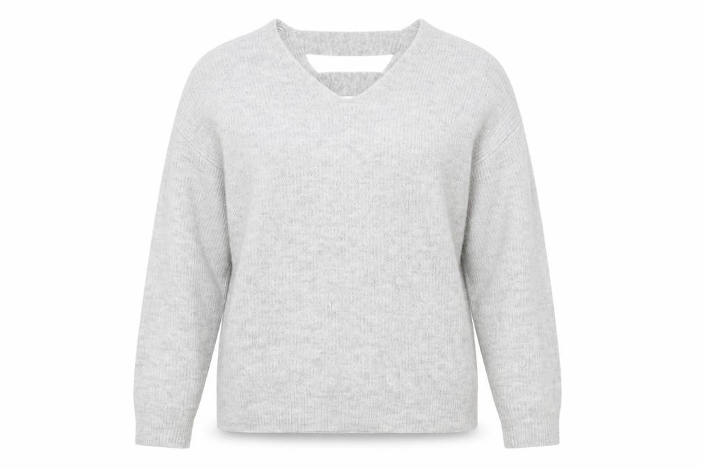 F&F Womens Grey V-Neck Acrylic Pullover Jumper Size 8