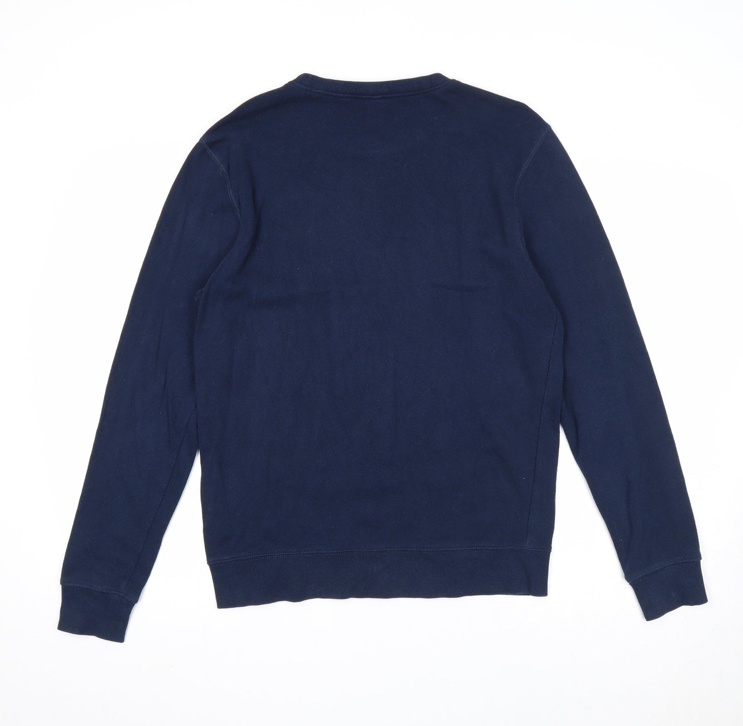 Divided Mens Blue Cotton Pullover Sweatshirt Size S