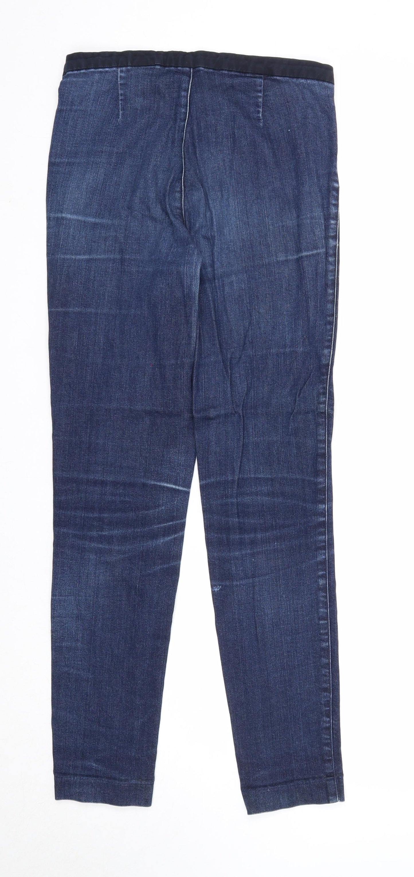 H&M Womens Blue Cotton Skinny Jeans Size 8 Regular Zip