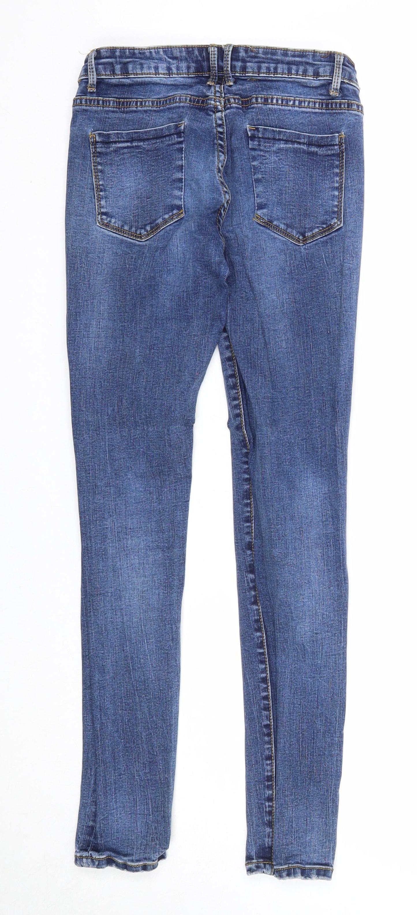 Preworn Womens Blue Cotton Skinny Jeans Size XS Regular Zip
