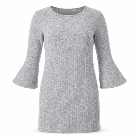 New Look Womens Grey Polyester A-Line Size 8 Round Neck Pullover