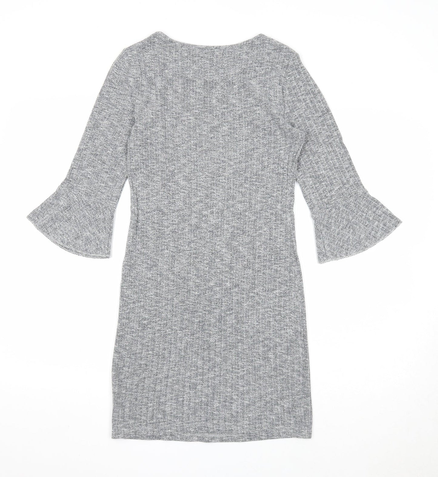 New Look Womens Grey Polyester A-Line Size 8 Round Neck Pullover