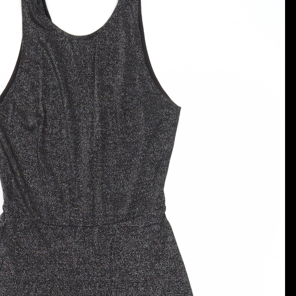 Divided Womens Black Viscose Fit & Flare Size 12 Round Neck Pullover