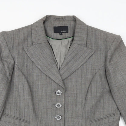 Next Womens Grey Viscose Jacket Blazer Size 10