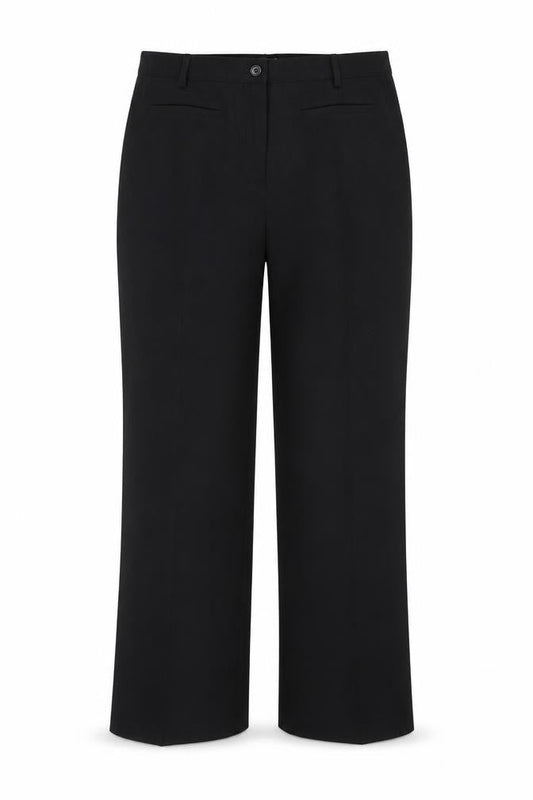 Damart Womens Black Polyester Trousers Size 32 in Regular Button