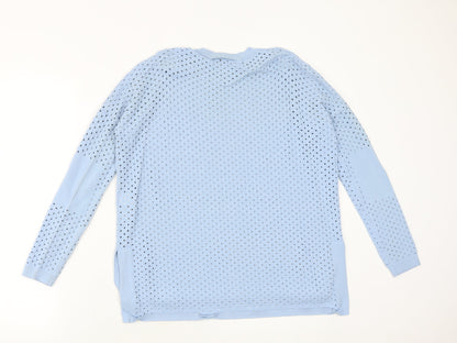 Topshop Womens Blue Round Neck Viscose Pullover Jumper Size 8