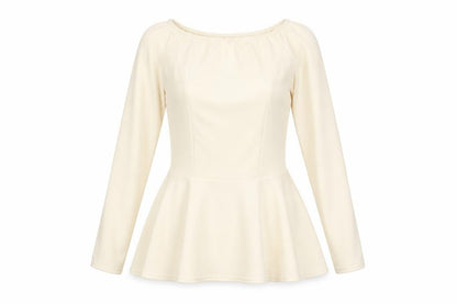 Rochelle Humes Womens Ivory Viscose Basic Blouse Size 8 Round Neck