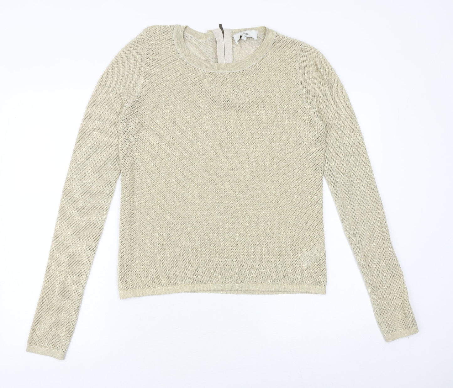 NEXT Womens Gold Round Neck Cotton Pullover Jumper Size 8