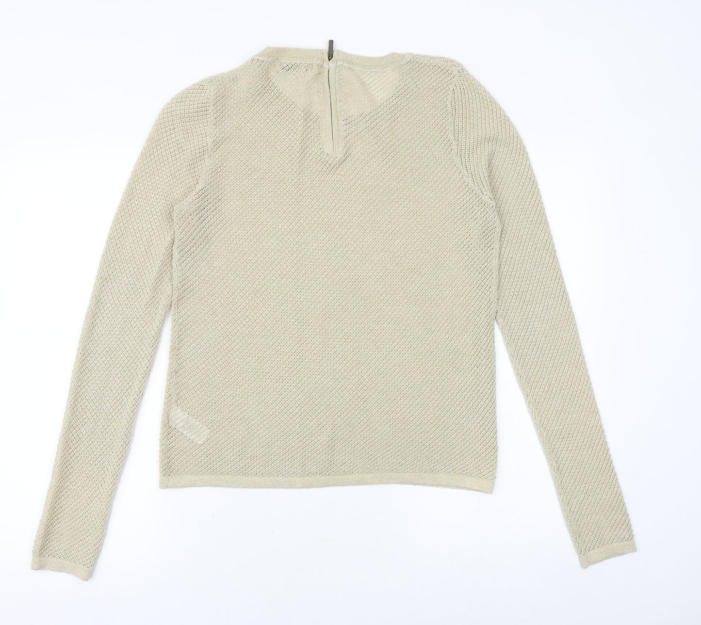NEXT Womens Gold Round Neck Cotton Pullover Jumper Size 8