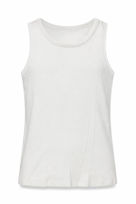 George Girls White 100% Cotton Basic Tank Size 9-10 Years Round Neck Pullover