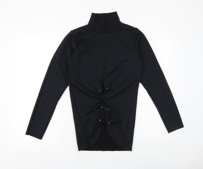 Look Of The Day Womens Black Polyester Pullover Sweatshirt Size 10 Pullover