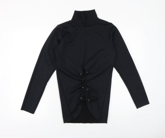 Look Of The Day Womens Black Polyester Pullover Sweatshirt Size 10 Pullover