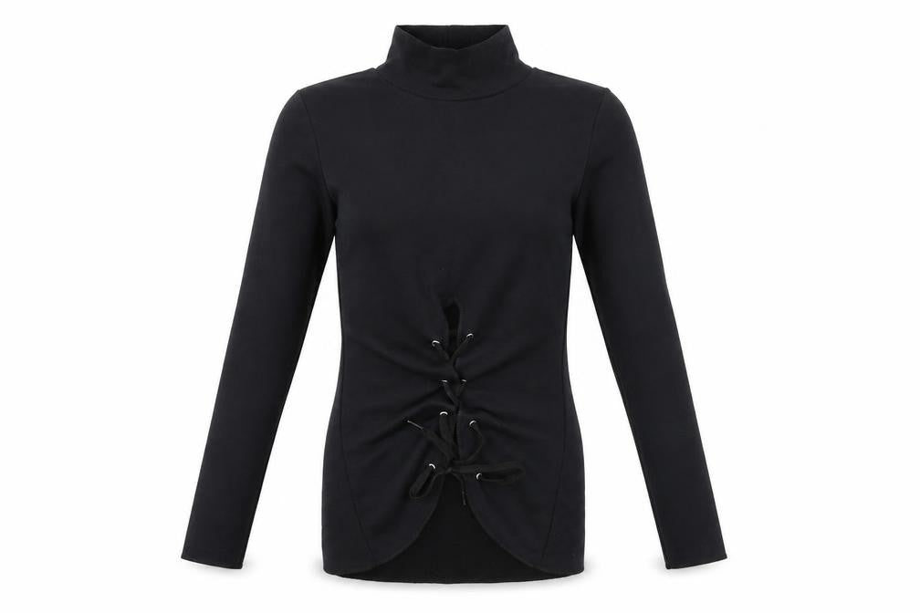 Look Of The Day Womens Black Polyester Pullover Sweatshirt Size 10 Pullover