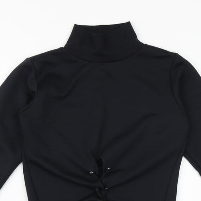 Look Of The Day Womens Black Polyester Pullover Sweatshirt Size 10 Pullover