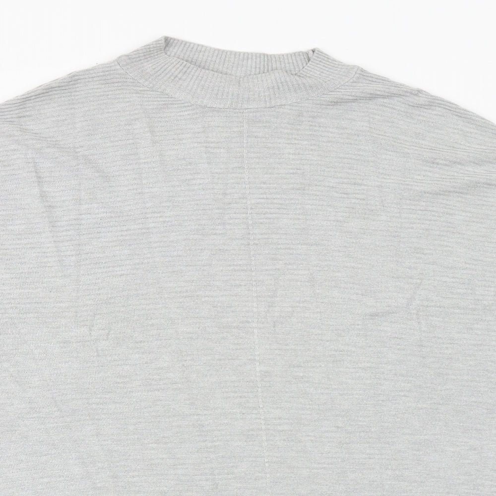 Primark Womens Grey Mock Neck Acrylic Pullover Jumper Size M