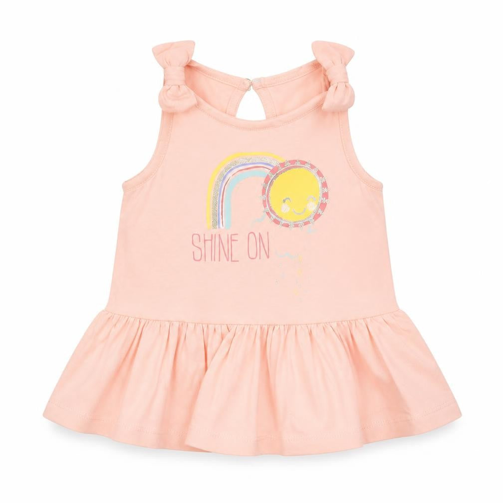 Cynthia Rowley Baby Pink 100% Cotton A-Line Size 12 Months Round Neck Pullover - Shine On Rainbow