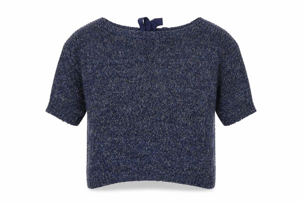 Phase Eight Womens Blue Round Neck Geometric Acrylic Pullover Jumper Size 10
