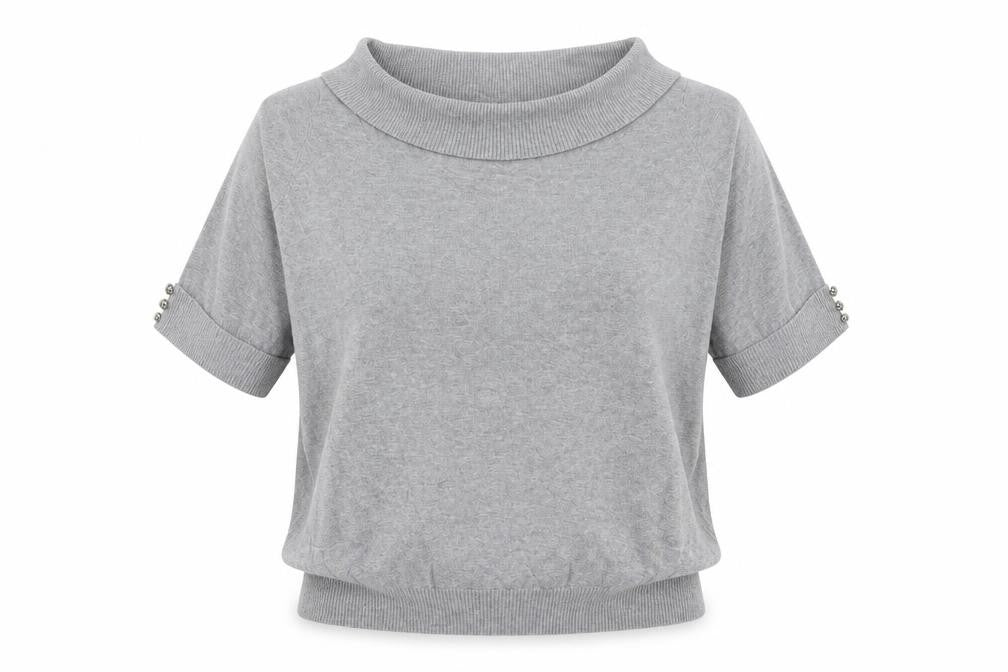 East 5th Womens Grey Round Neck Cotton Pullover Jumper Size L