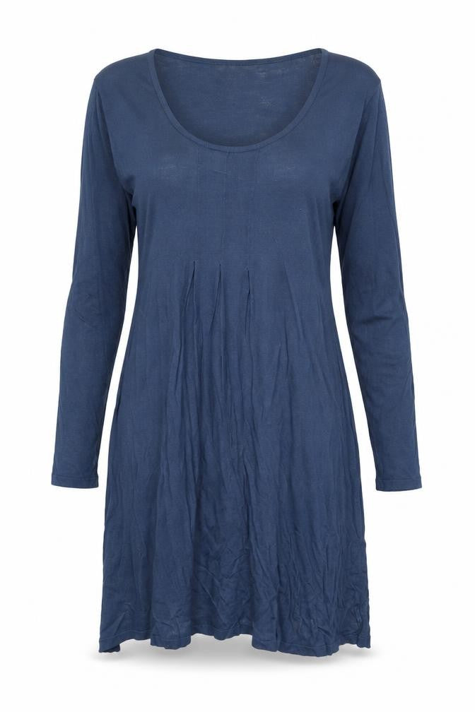 Adini Womens Blue Bamboo A-Line Size XS Scoop Neck Pullover