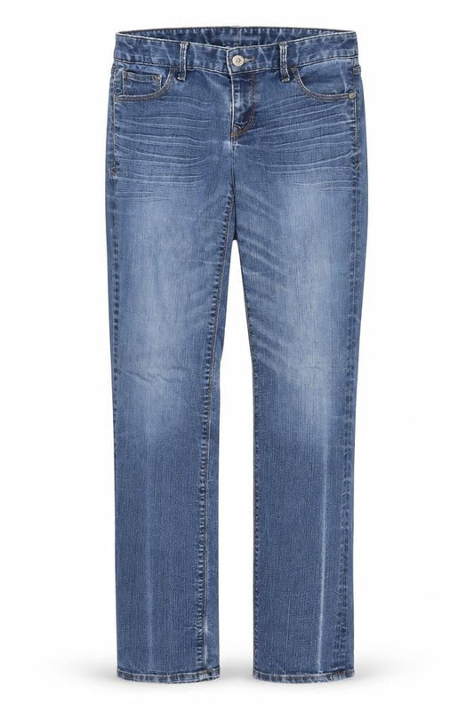 Express Jeans Womens Blue Cotton Straight Jeans Size 32 in Regular Zip