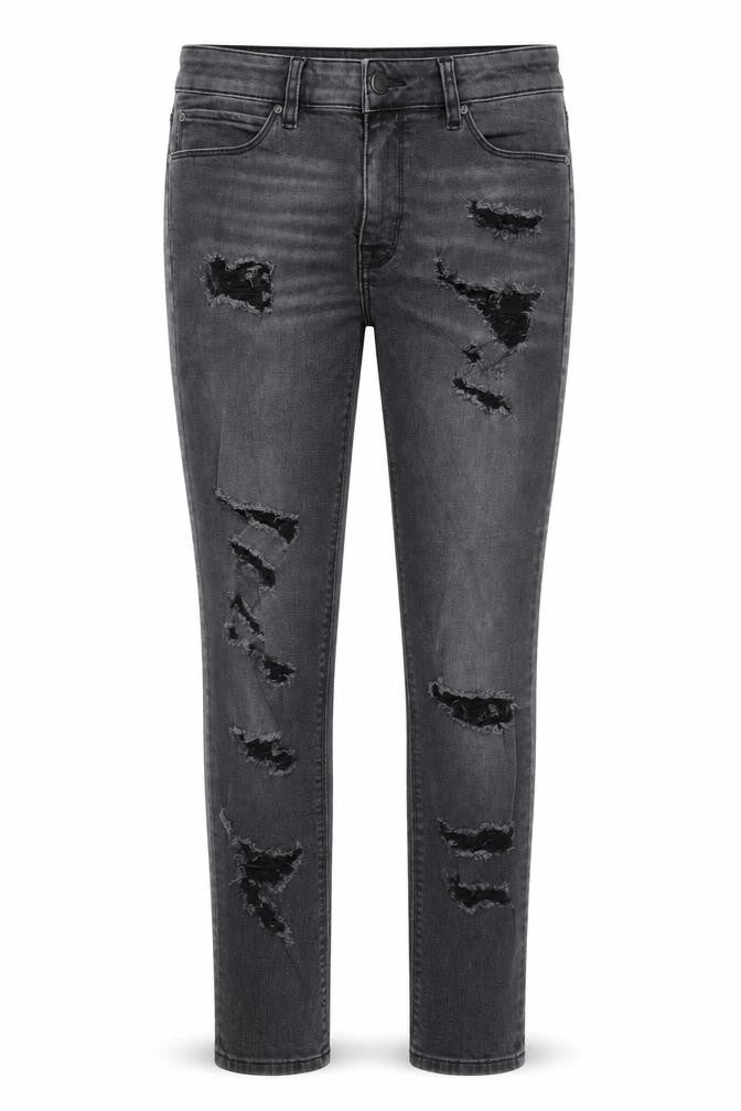 Preworn Womens Grey Cotton Skinny Jeans Size 32 in Regular Zip