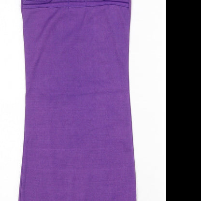 PK Clothing Womens Purple Polyester Bodycon Size S Scoop Neck Pullover - Lace Panel