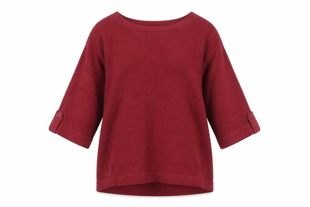 Debenhams Womens Red Round Neck Acrylic Pullover Jumper Size 14